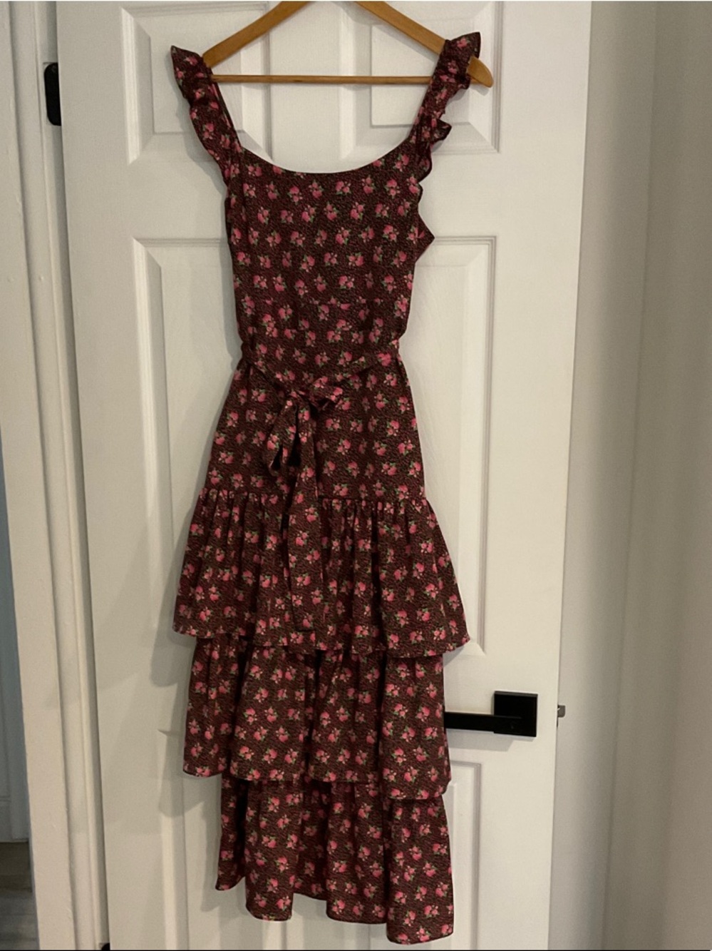 Likely Pink Floral Ruffle Tiered Maxi Dress size 6
